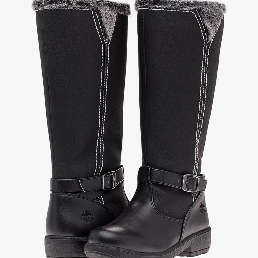 Women's Black Totes Esther Cold Weather Faux Fur Lined Boot Size: 9M